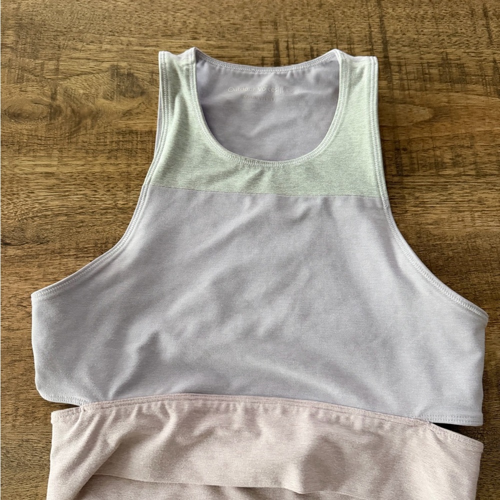 Outdoor Voices Tank Top Open Back Lavendar and Pink